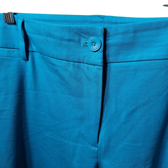 Lane Bryant Womens Size 20 Turquoise Cotton Blend Trousers With Button Closure - Picture 2 of 7